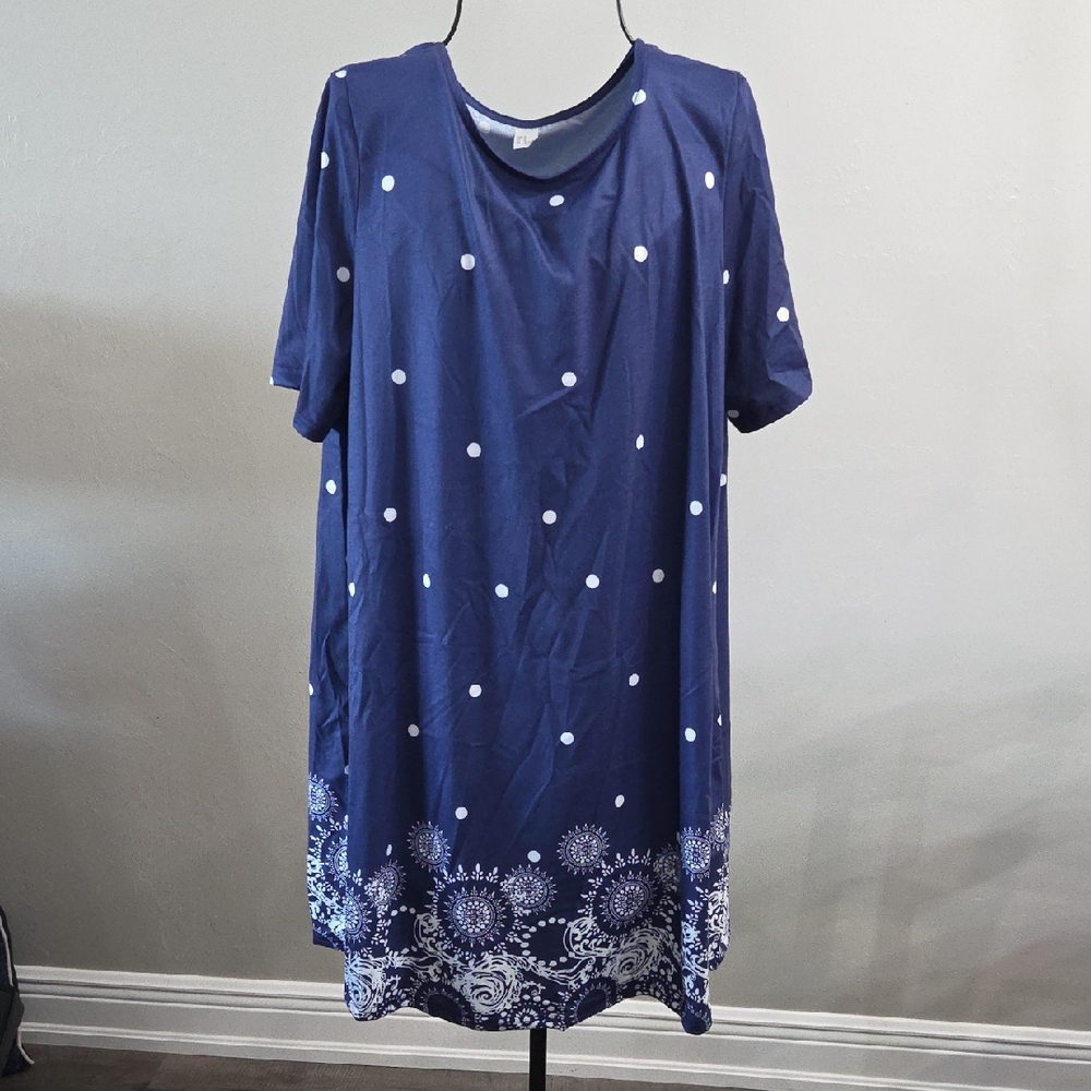 Navy Blue Polka Dot Dress